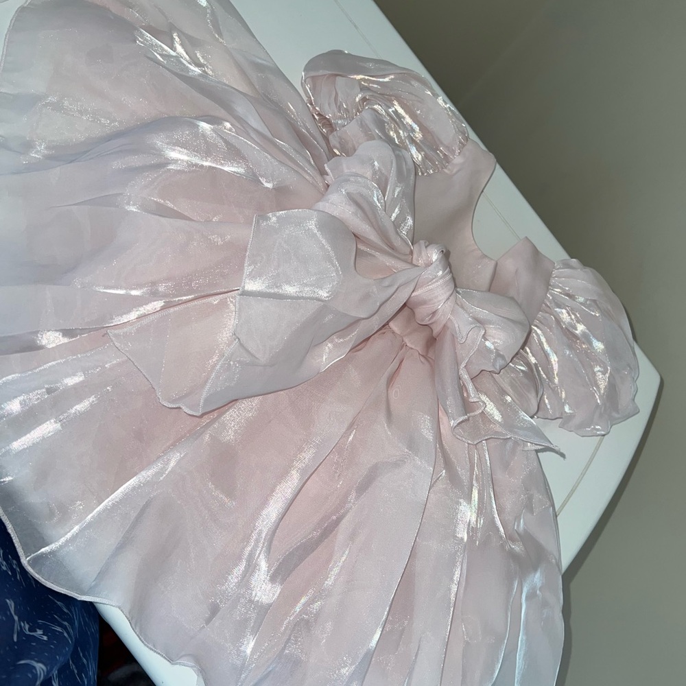 Elegant Pink Bow Dress